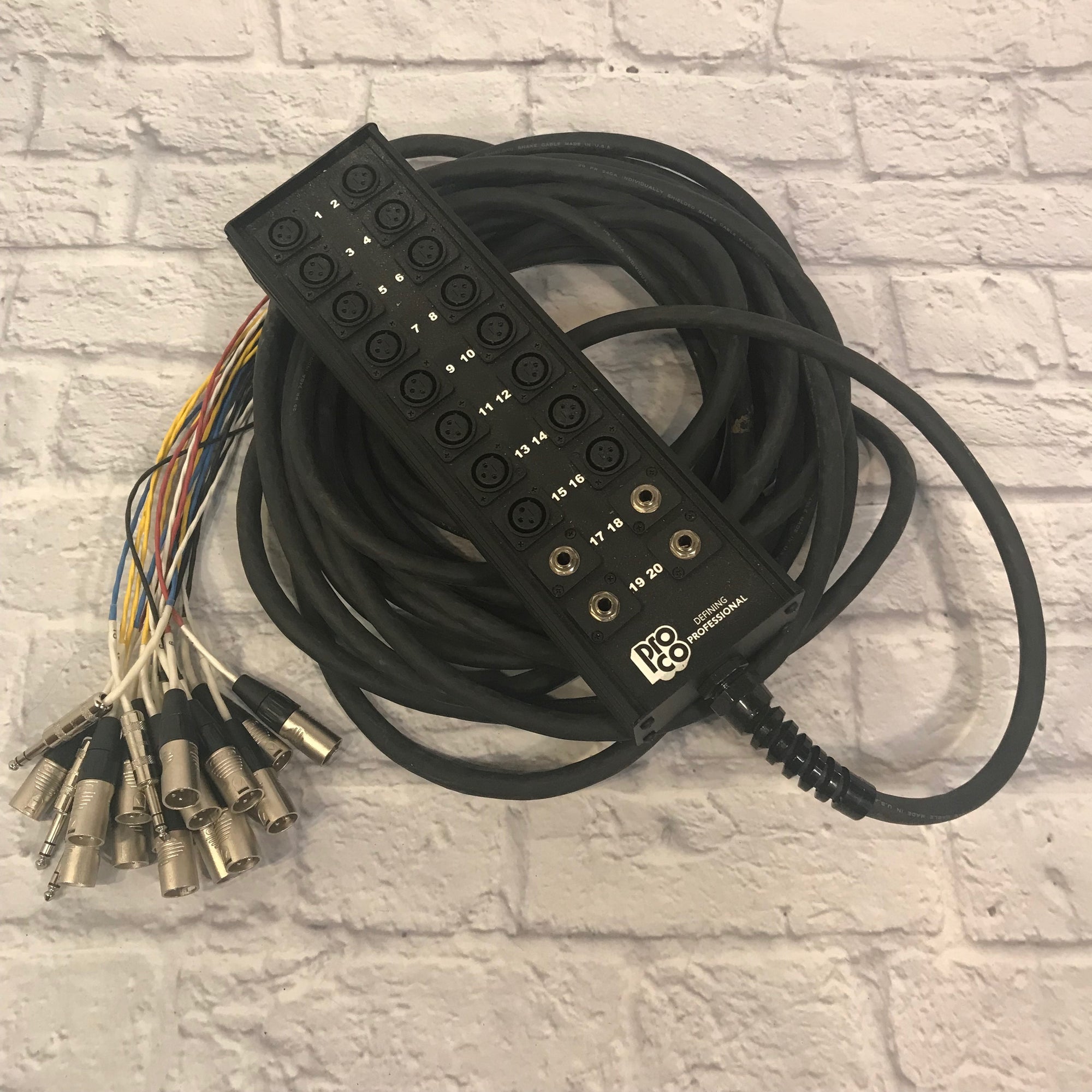 Pro Co SMA Series 16x4 Snake, TRS Returns - 50'
