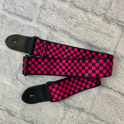 Unbranded Pink/Black Checkerboard Guitar Strap