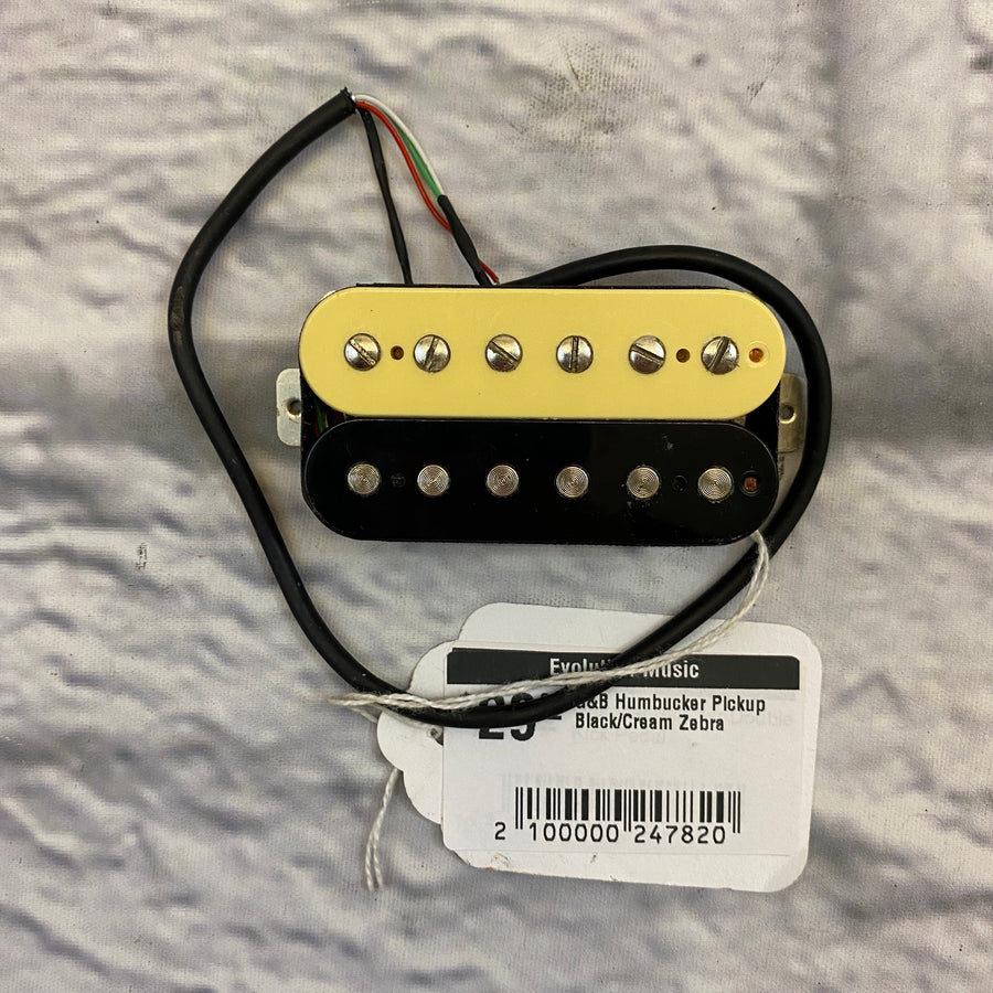 G&B Humbucker Pickup Black/Cream Zebra