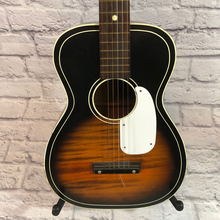 Vintage 1960's Silvertone Model 604 3/4 Size Parlor Acoustic Guitar