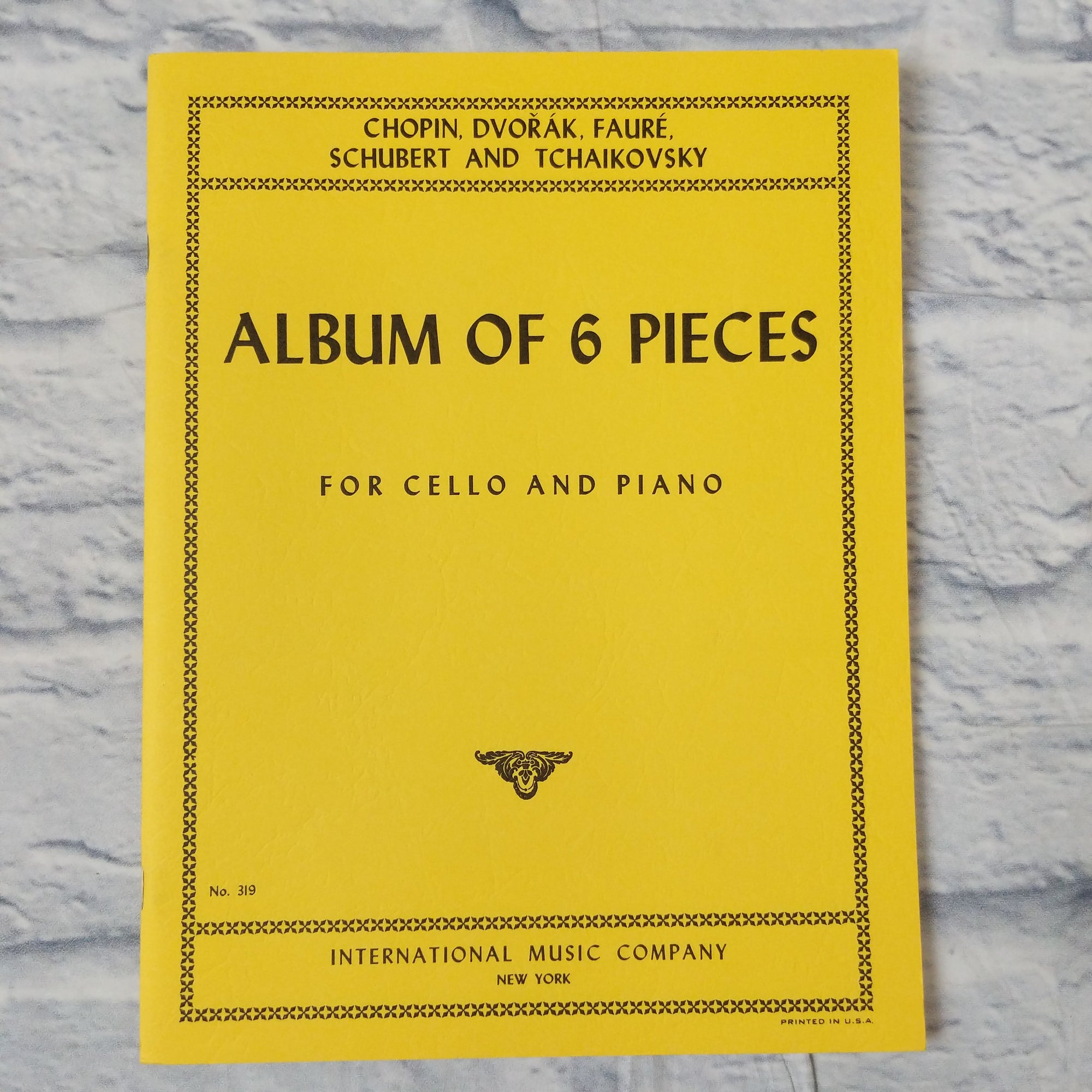 CHopin, Dvorak, Faure, Schubert and Tchaikovsky Album Of 6 Pieces for cello and piano