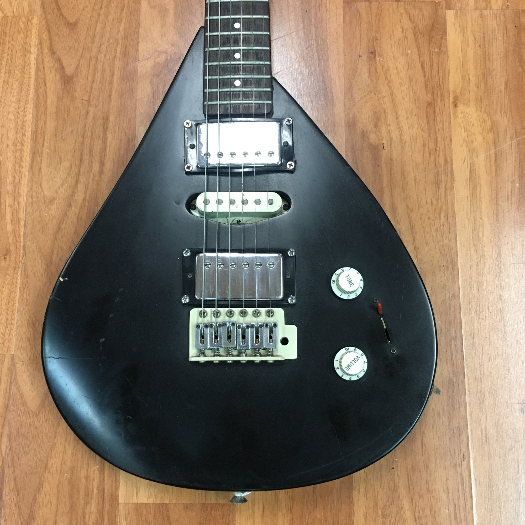 Lyon Custom Electric Guitar Teardrop Body Black
