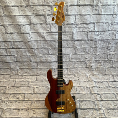Cort Rithimic NAT Spalted Maple/Padouk Top 4-String Bass Natural