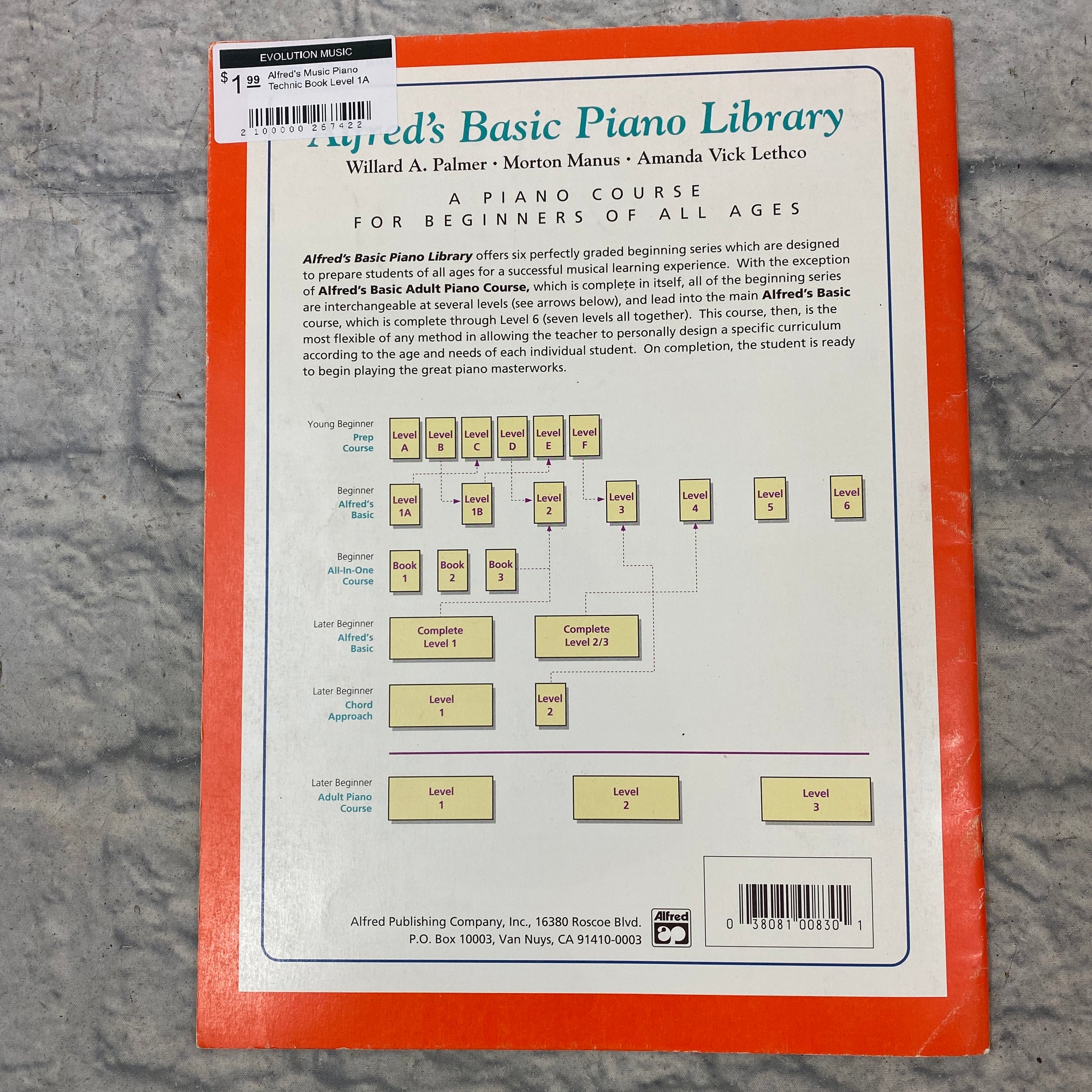 Alfred's Music Piano Technic Book Level 1A