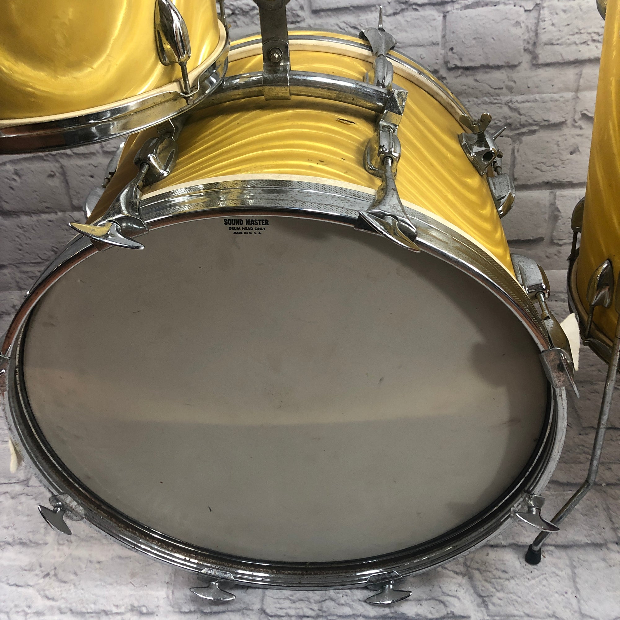 Vintage MIJ Norma 3 Pc Drum Set Gold Satin Flame