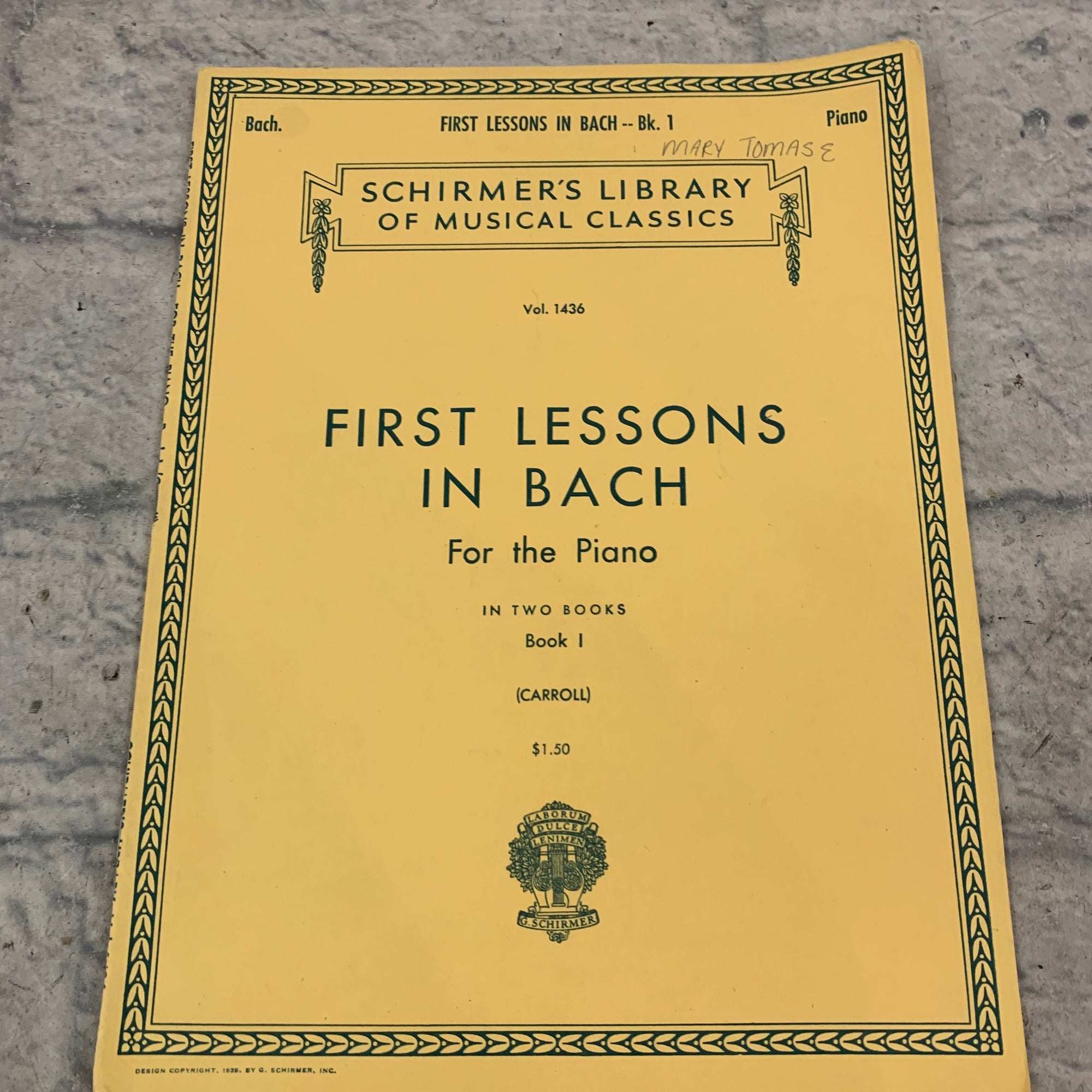First Lessons in Bach for the Piano Book 1