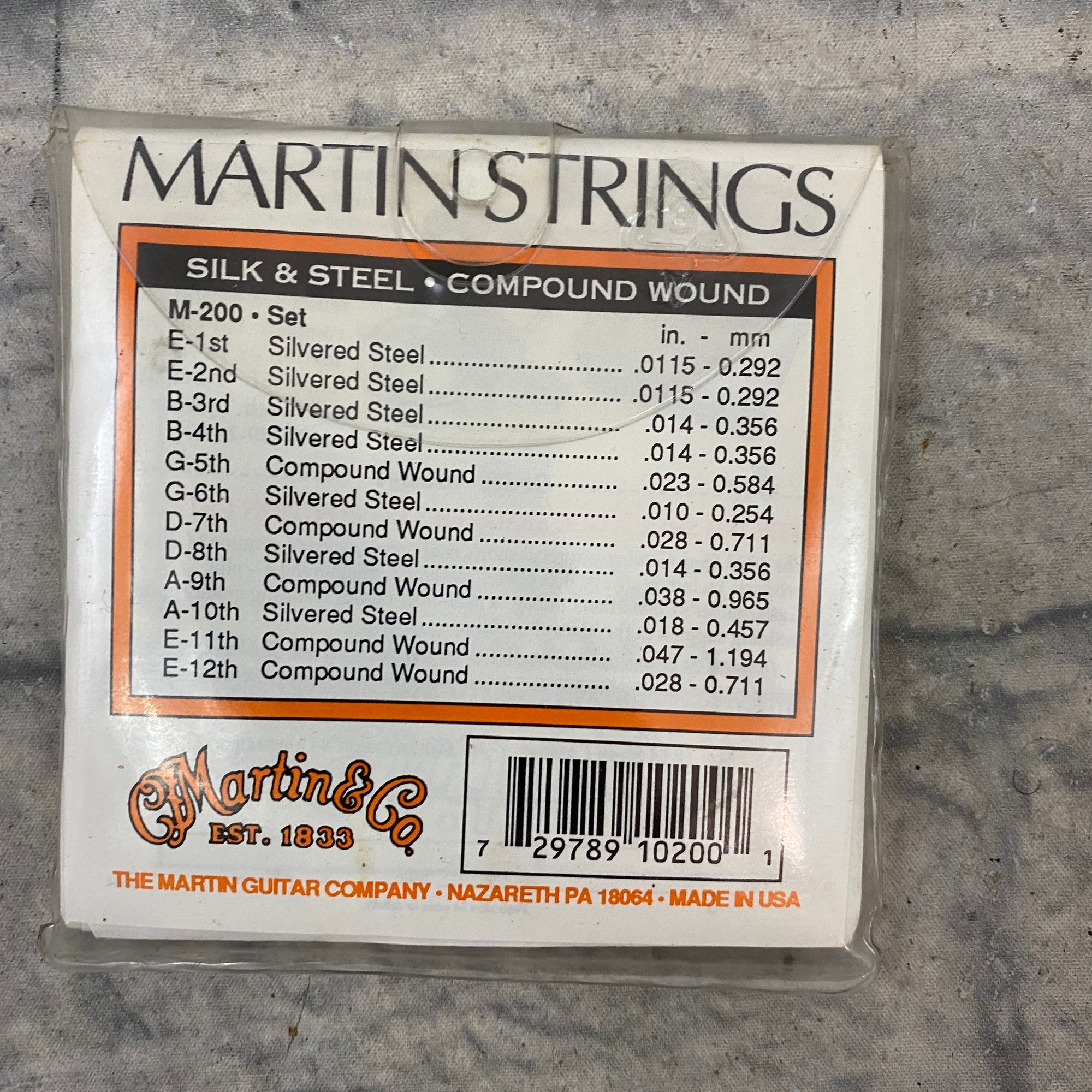 Martin Folk Guitar Silk & Steel 12-string 47-11 Acoustic Guitar Strings