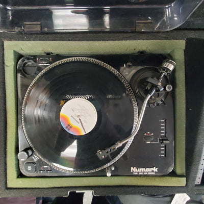 Numark TT-100 DJ Turntables Pair with Numark DM1001EX Mixer and Odyssey Case