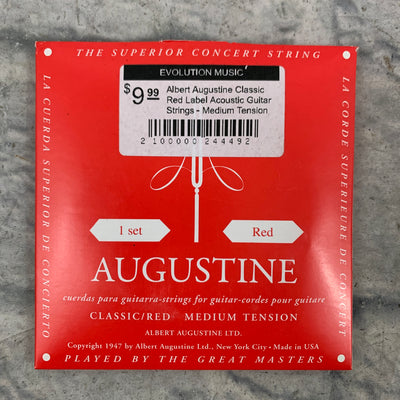 Albert Augustine Classic Red Label Acoustic Guitar Strings - Medium Tension