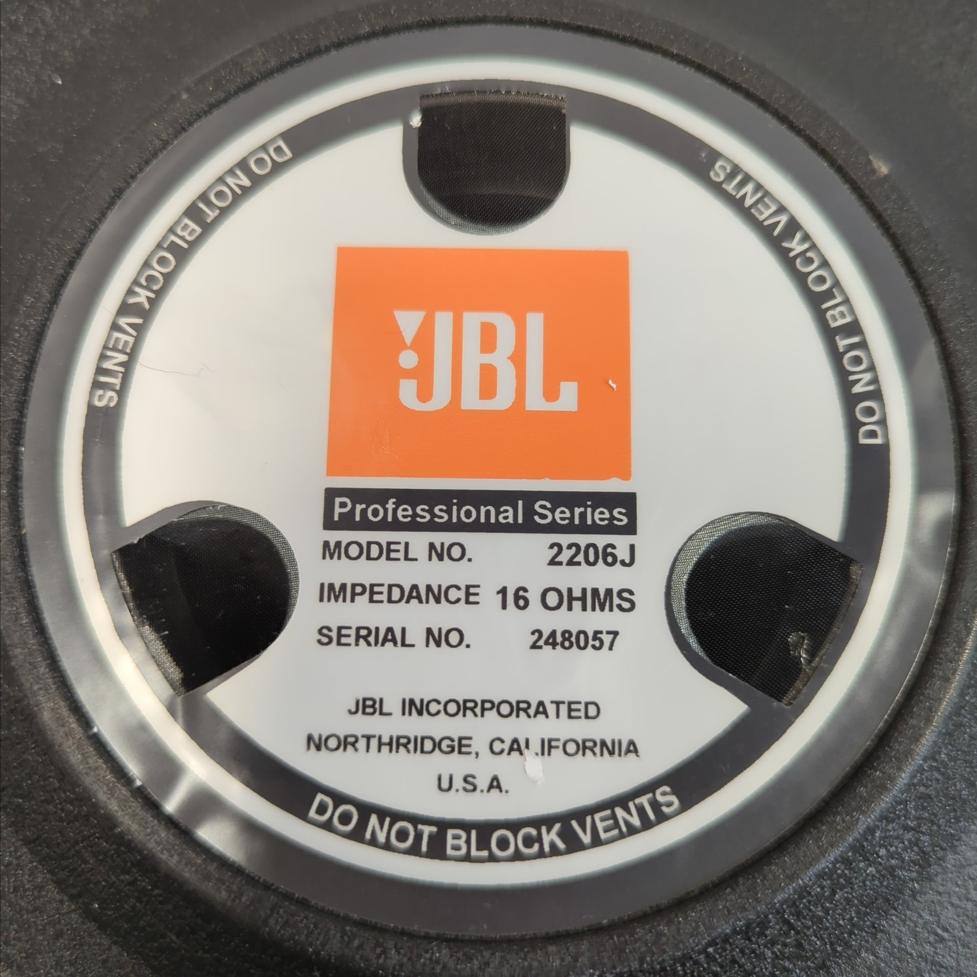JBL 2206J 12in 16ohm PA Driver