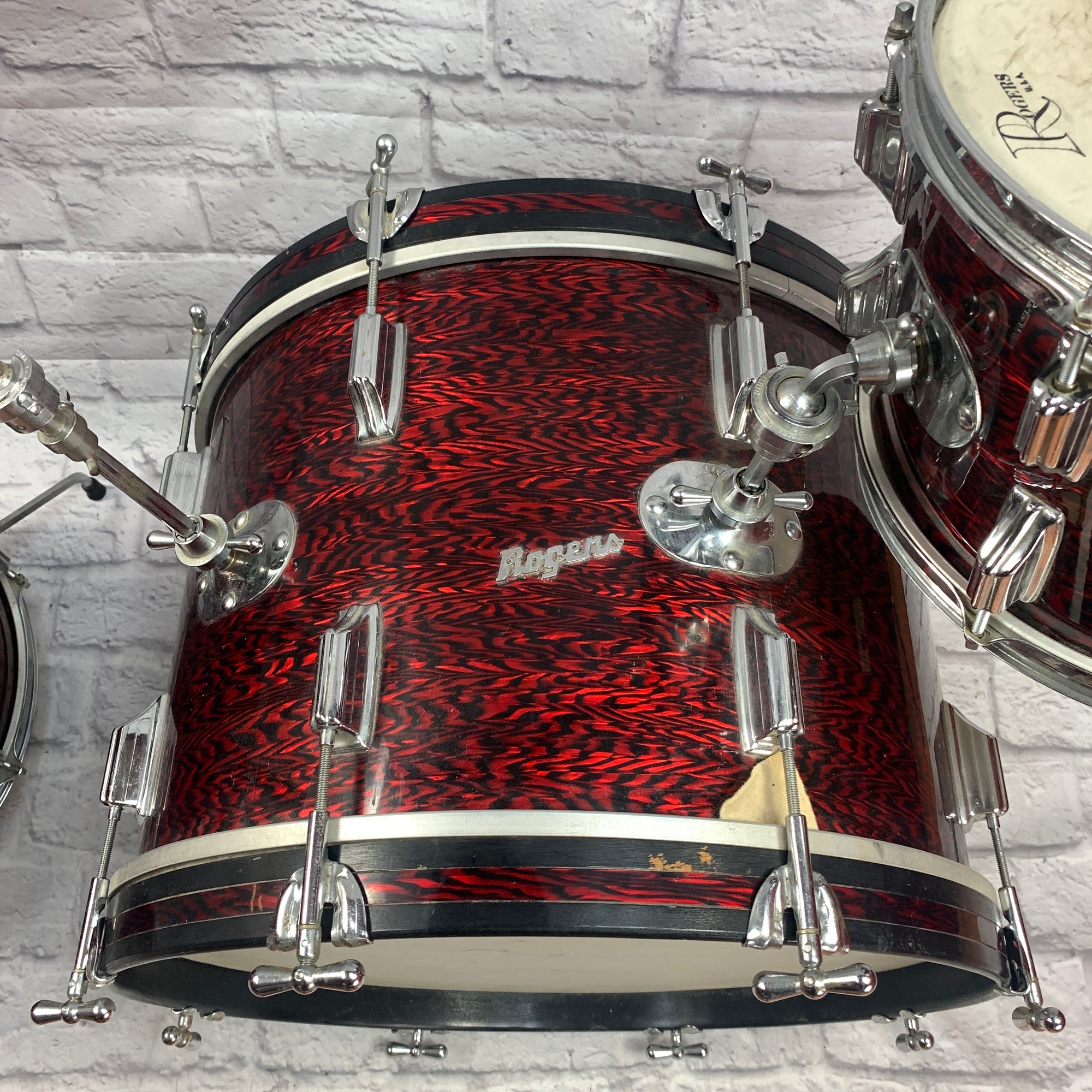 Vintage Rogers Holiday Swingtime 3pc Drum Kit in Red Onyx