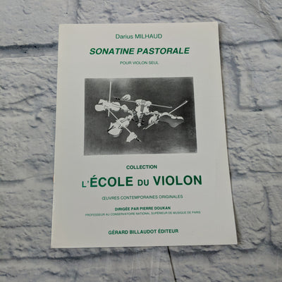 Darius Milhaud Sonatine Pastorale pour violon Seul