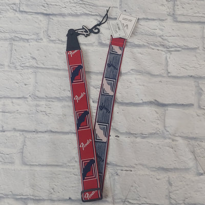 Fender Weighless Monogrammed Red/White/Blue 2" Strap