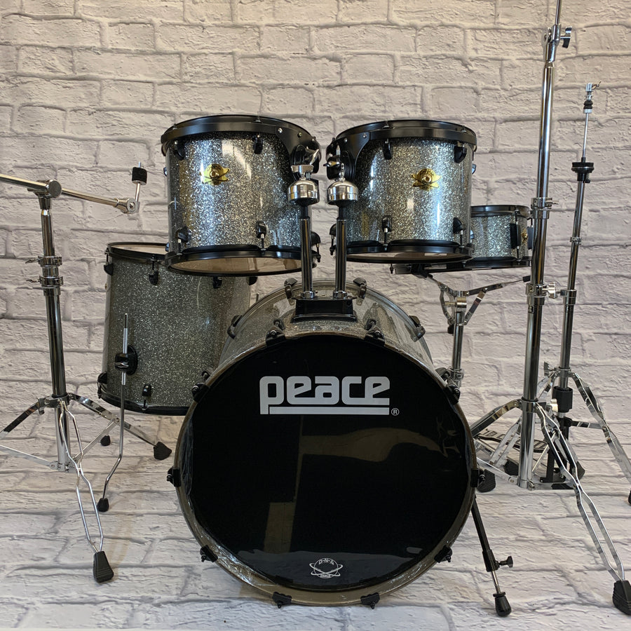 Peace DNA 5 Piece Maple Drum Kit Champagne Sparkle w/ Hardware