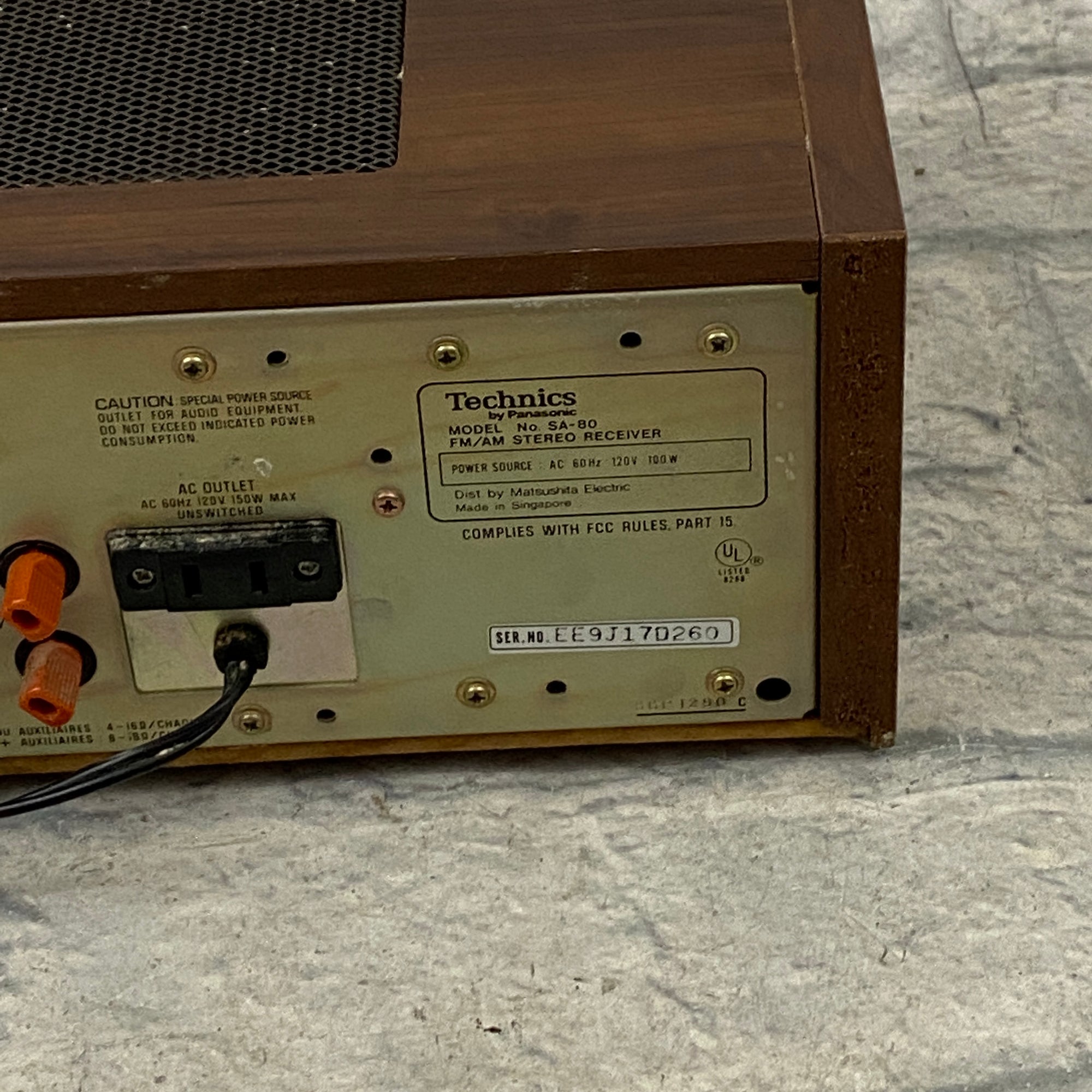 Technics SA-80 FM/AM Stereo Receiver