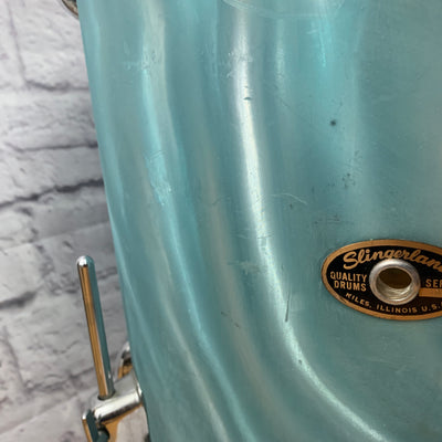 Vintage 1960s Slingerland Aqua Satin Modern Solo 4 Piece Drum Kit