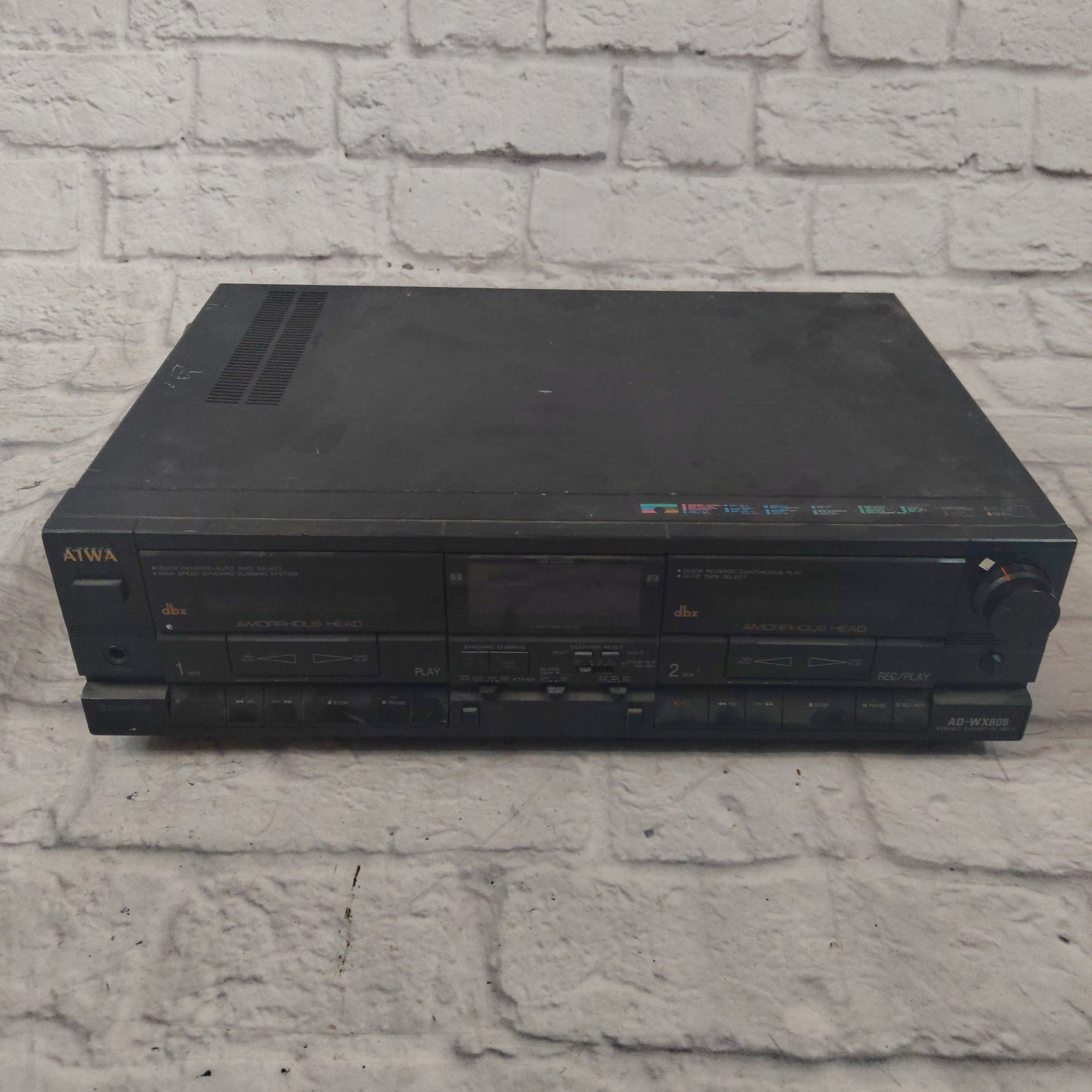 Vintage 1988-89 Aiwa AD-WX808 Stereo Cassette Deck AS-IS