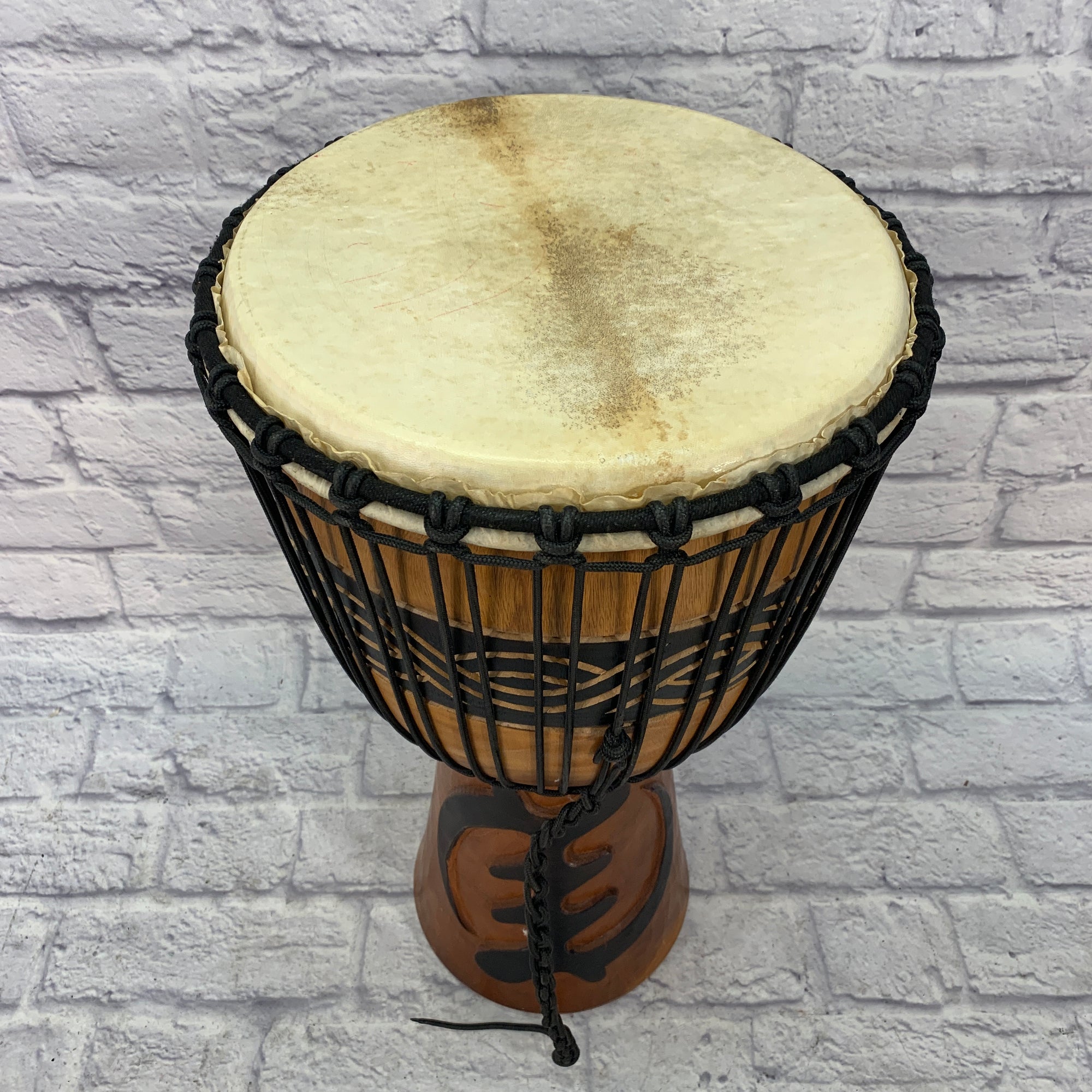 Made Drums 3 Ring Pro Series Djembe Drum 24" x 14" with Gye Nyame Symbol