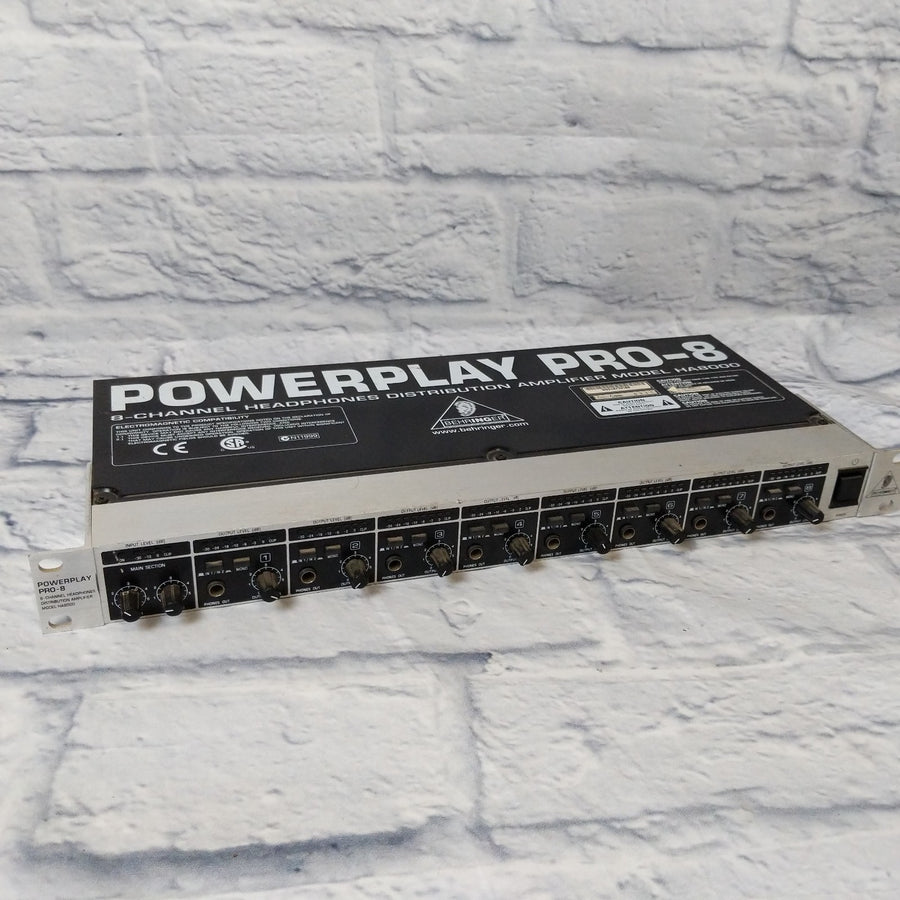 Behringer HA8000 Powerplay Pro-8 8-channel High-Power Headphone Mixing Distribution Amplifier Rack