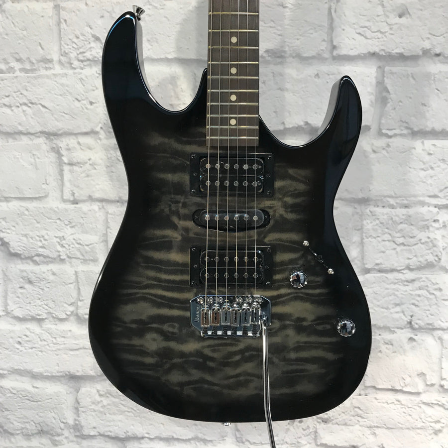 ** Ibanez GIO Series GRX70QA Electric Guitar Transparent Black Burst