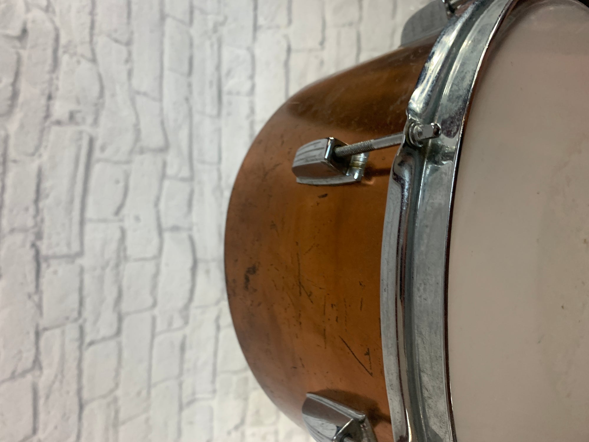 Ludwig Copper Timbale Set 13 14 with Stand Timbales