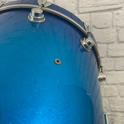DW Drum Workshop Blue Sparkle 18x22 Maple Shell Bass Drum