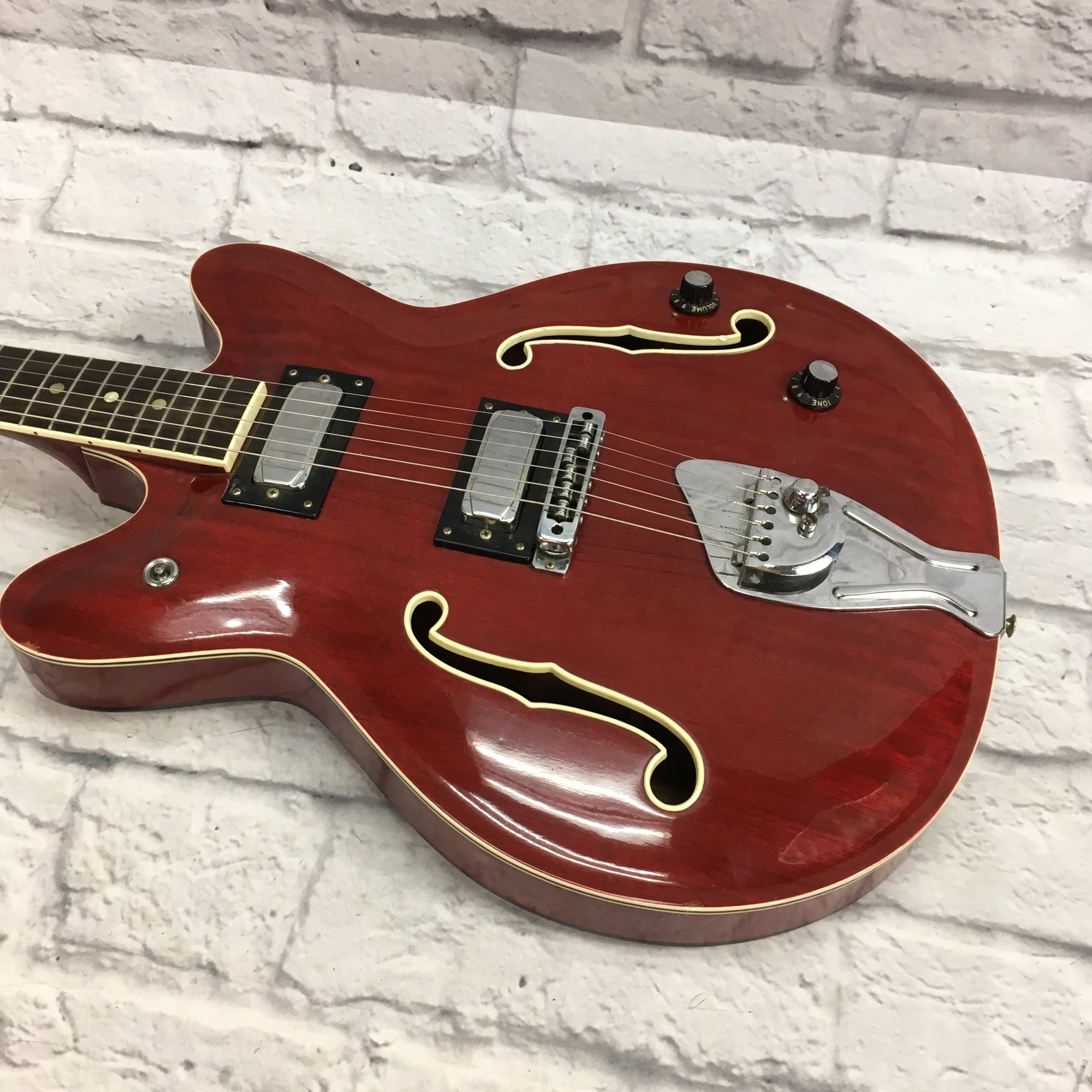 ** Vintage 1960's Stradavox Semi-Hollow Wine Red Guitar