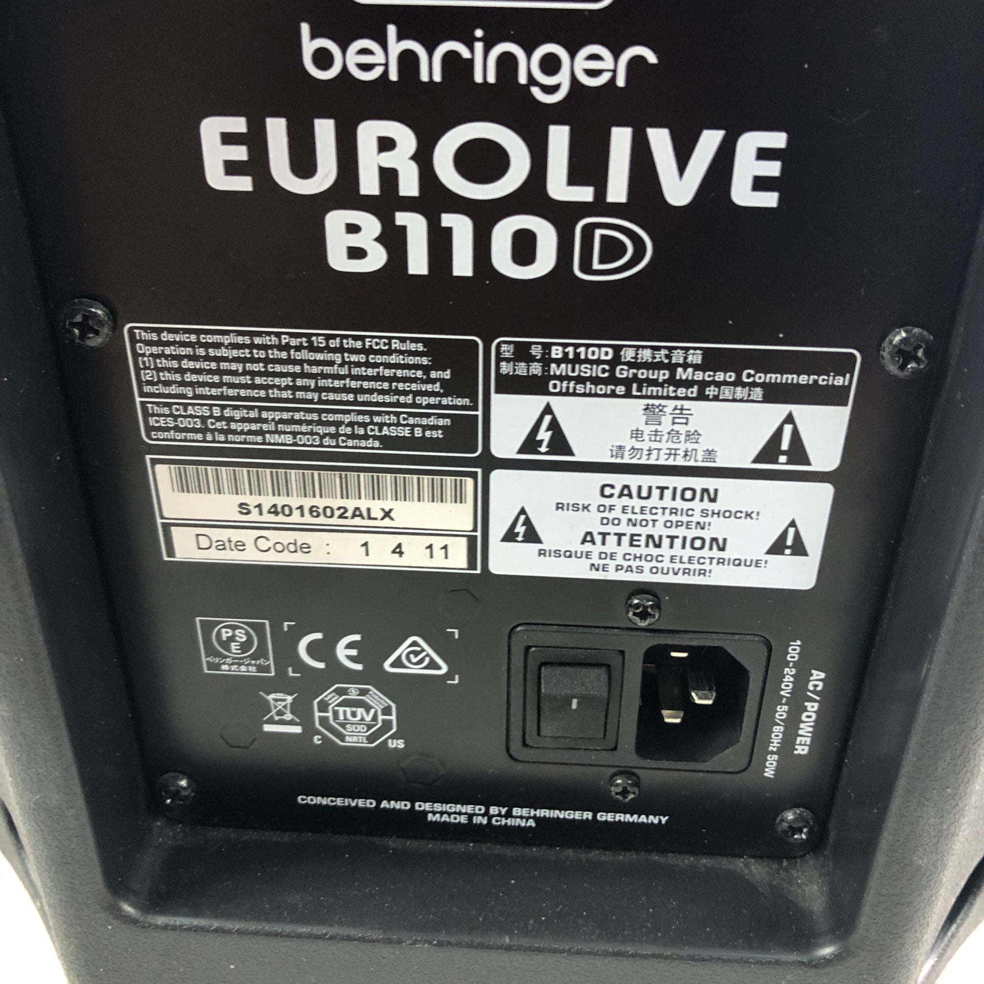 Behringer B110D Active 10 PA Speaker