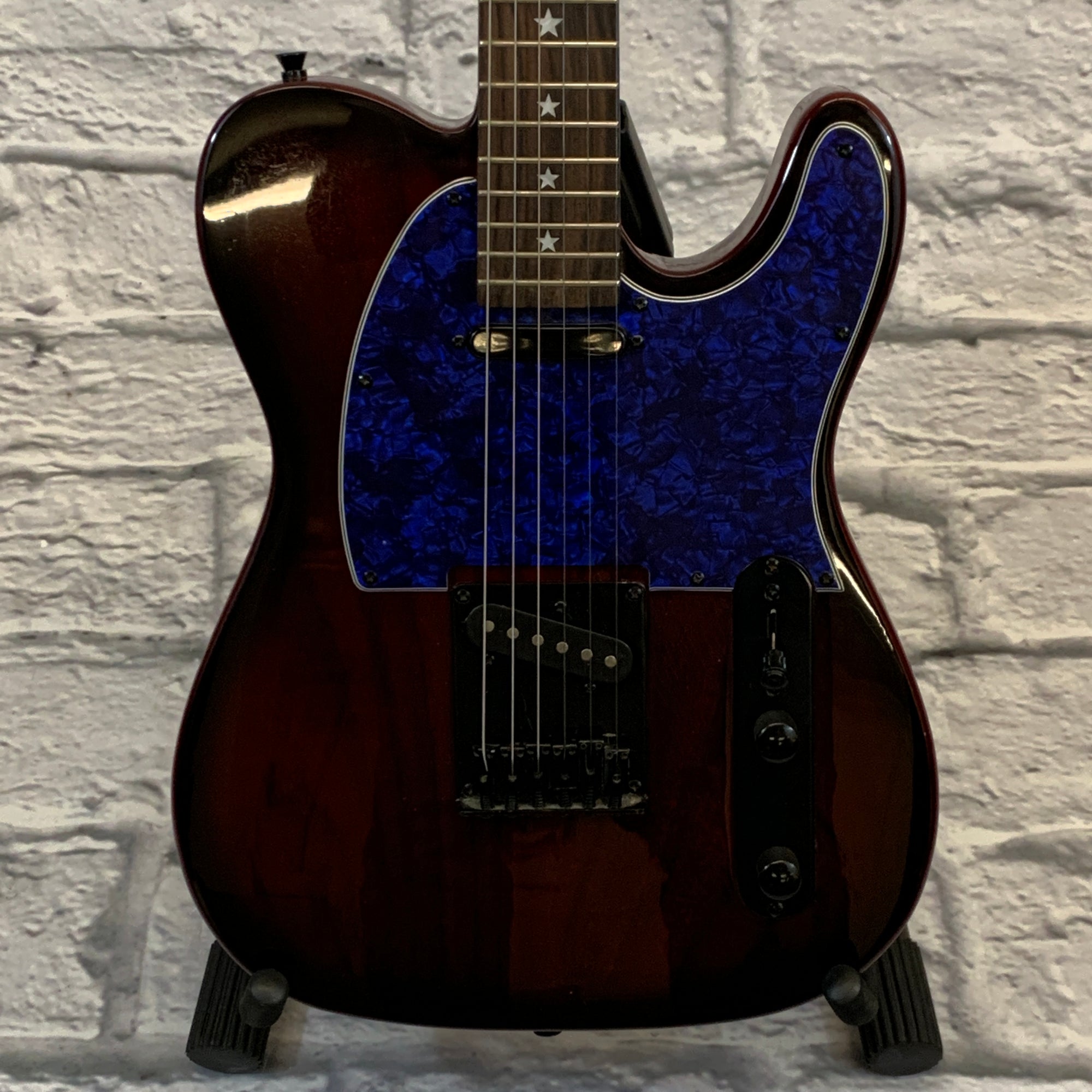 Maestro Telecaster Copy Electric Guitar Crimson Red Transparent