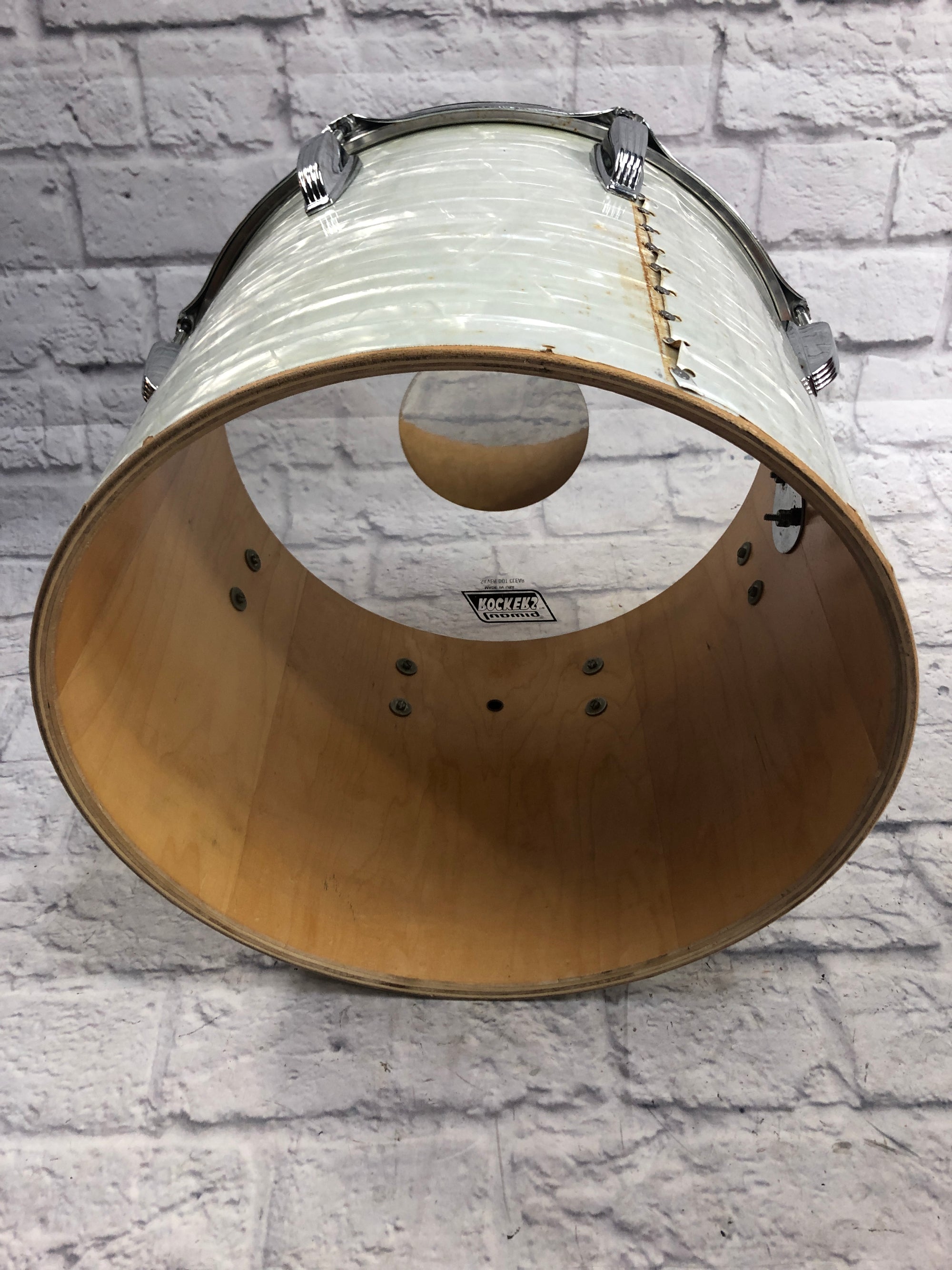 Vintage 1970s Ludwig  15 x 12 White Marine Pearl Concert Tom
