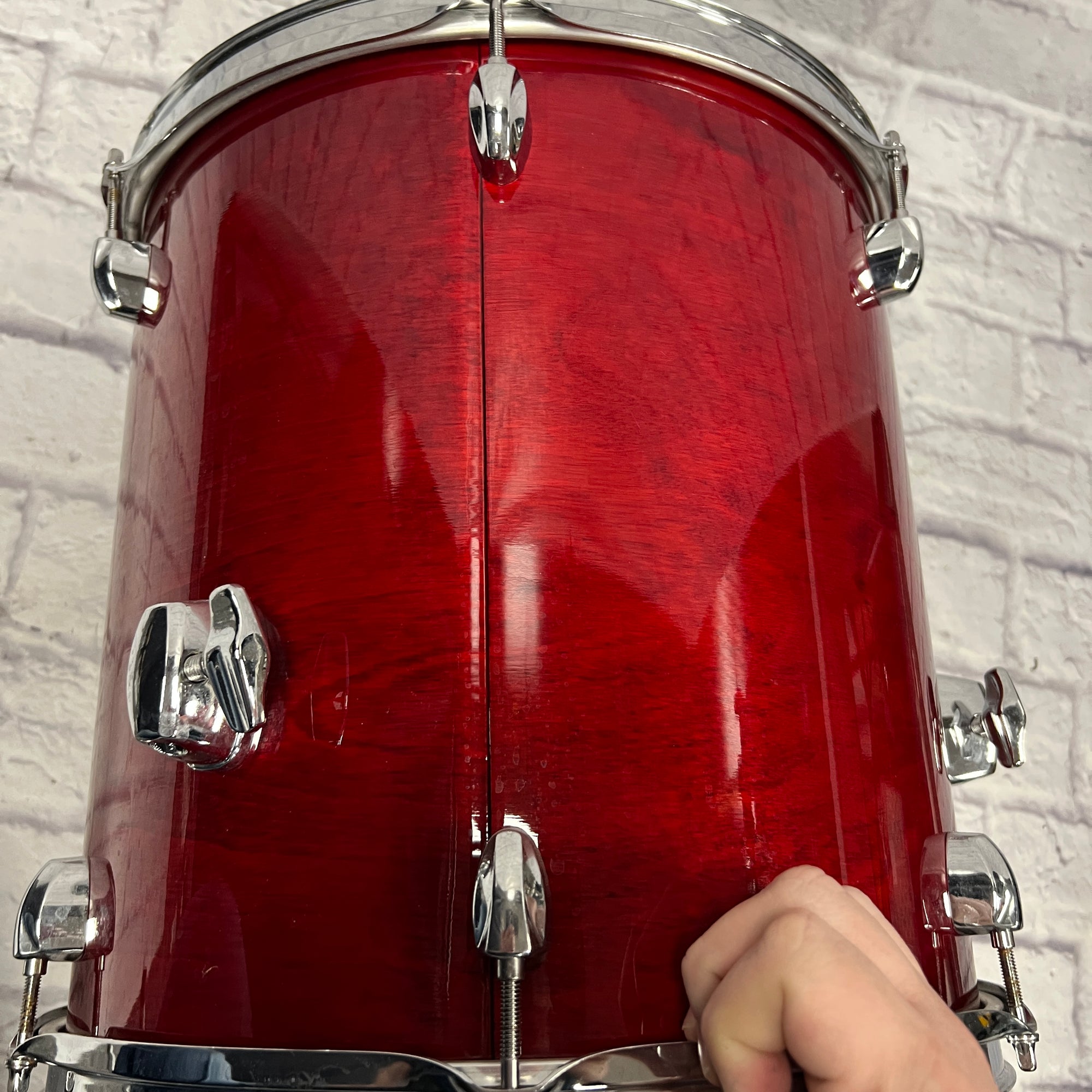 Pearl 14 Export Trans Red Floor Tom 14x14"