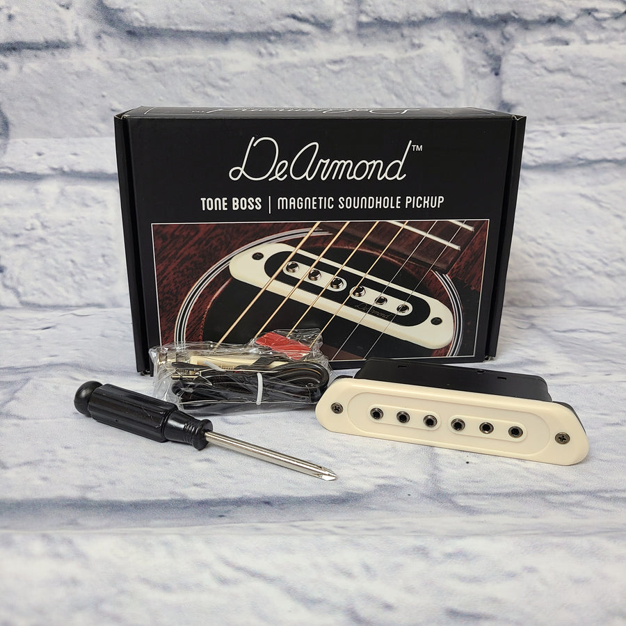 DeArmond Tone Boss Magnetic Passive Soundhole Pickup for Acoustic Guitar in Cream