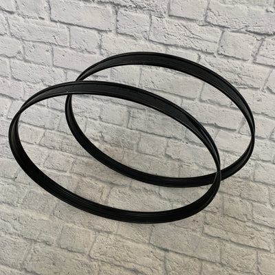 Unbranded 22" Metal Bass Drum Hoops Pair (Black)