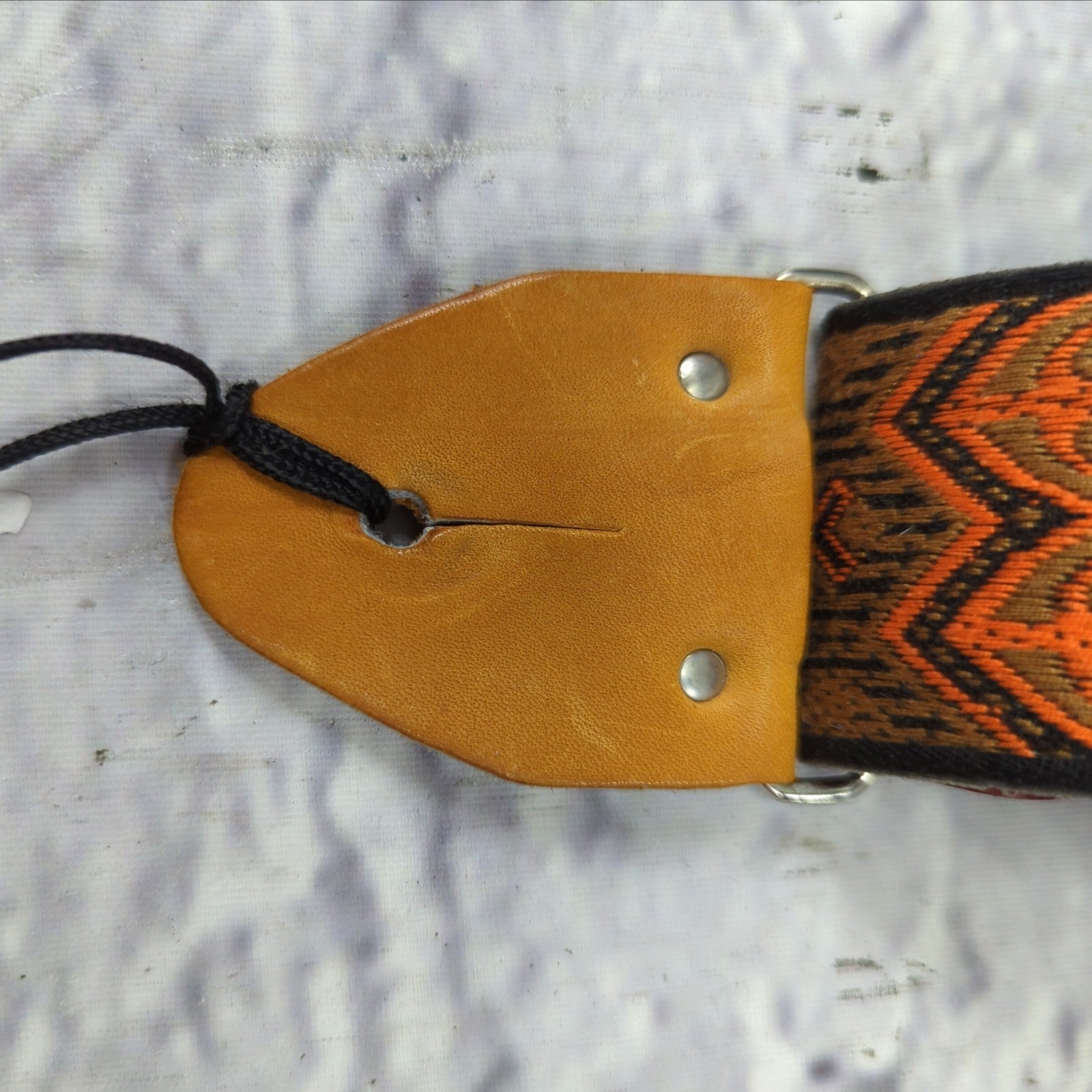 Vintage 1970's Woven Buckle 2" Guitar Strap