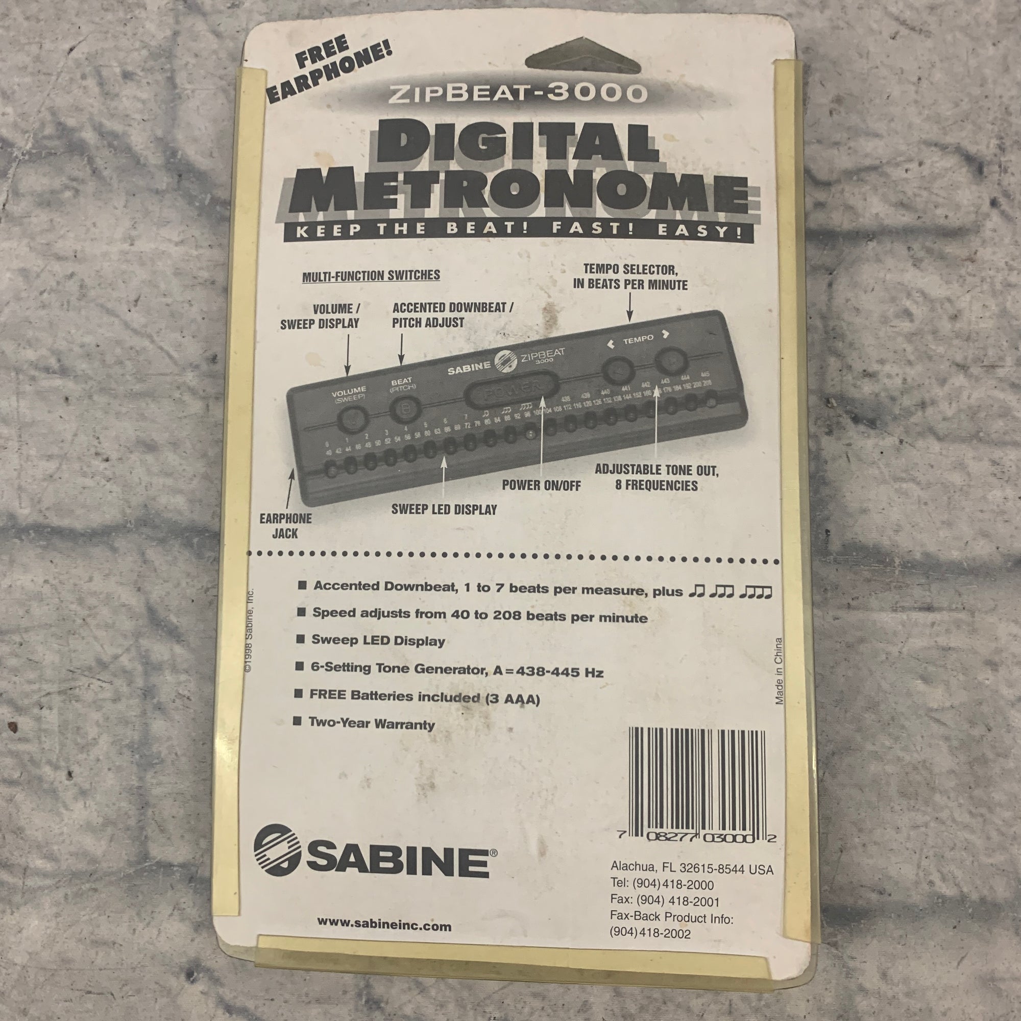 Sabine ZipBeat-3000 Digital Metronome