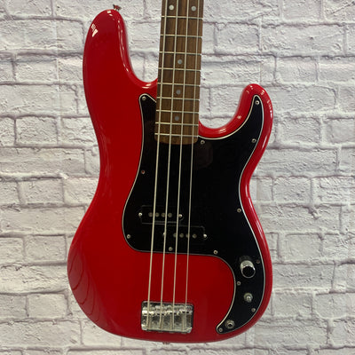 Squier P Bass Red 4 String Bass Guitar