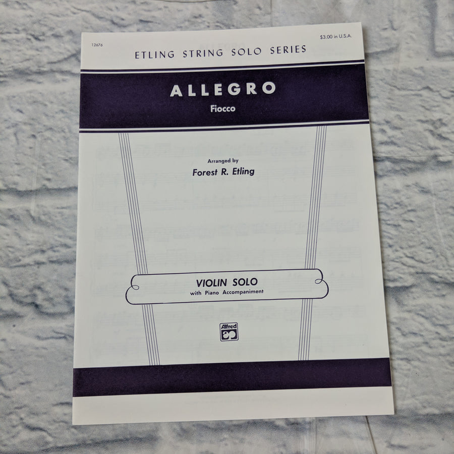 Etling string solo series Allergro Fiocco Violin solo with piano accompaniment