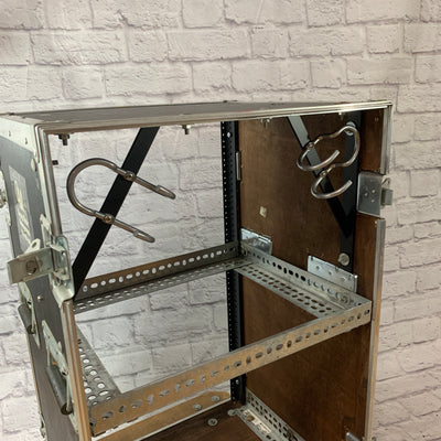Unknown 18 Unit Rolling Rack Case w/ Amplifier Rack