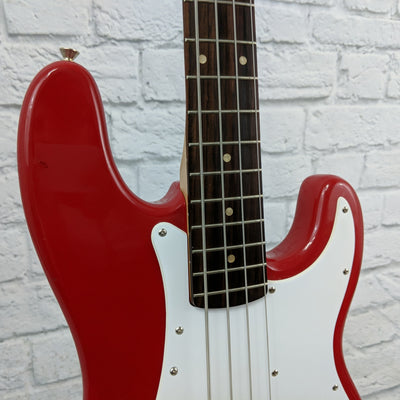 ** Squier 4 String Precision P Bass Partscaster Red