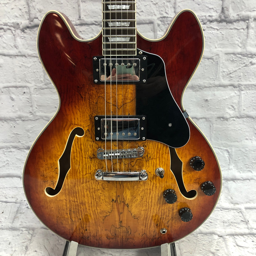 Firefly FF338 Spalted Maple Burst Semi Hollow with Mods