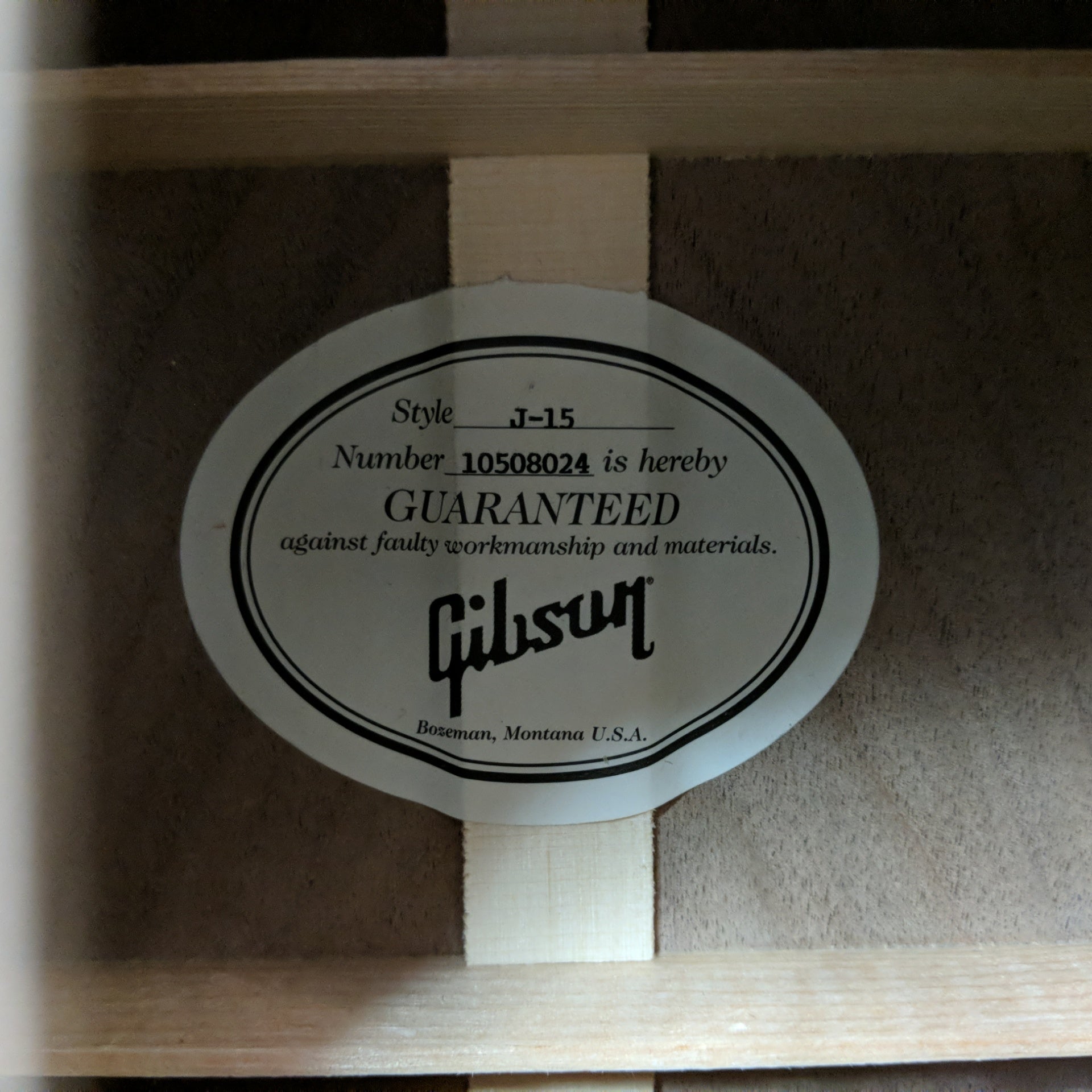 Gibson J-15 Dreadnought with Electronics Antique Natural 2018 w/case