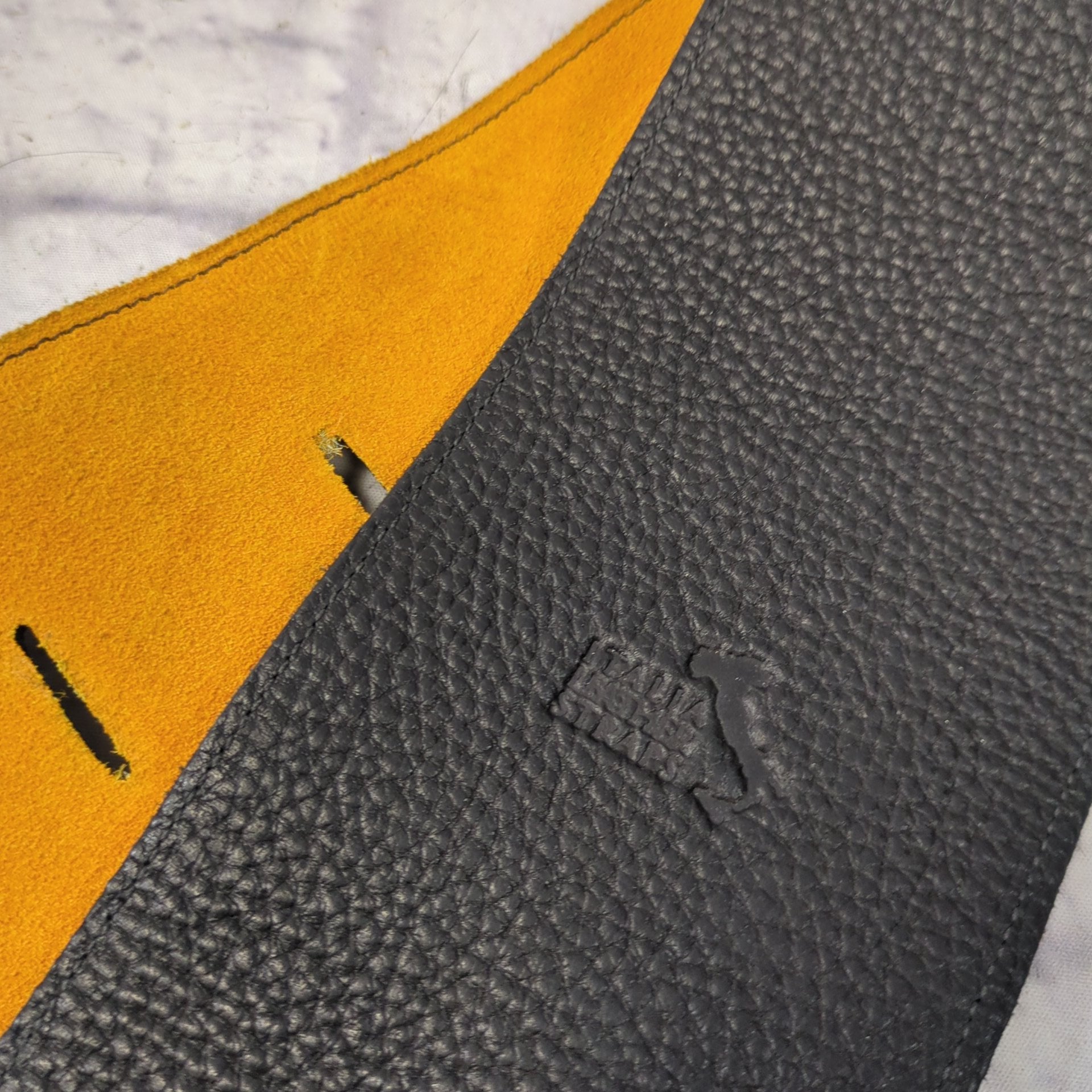 Italia Leather 4in Black Leather Bass Guitar Strap