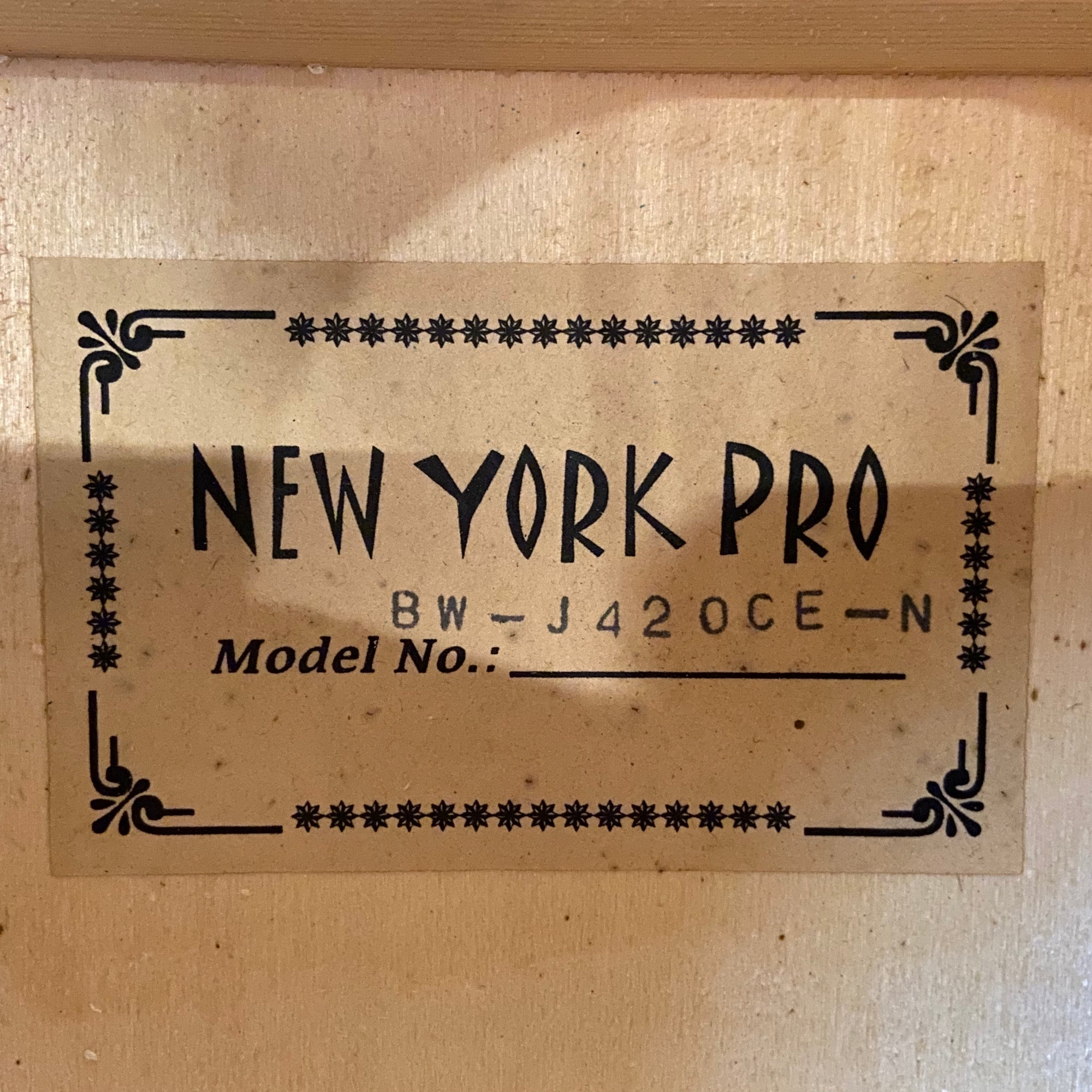 New York Pro BW-J42OCE-N Acoustic/Electric Jumbo Guitar