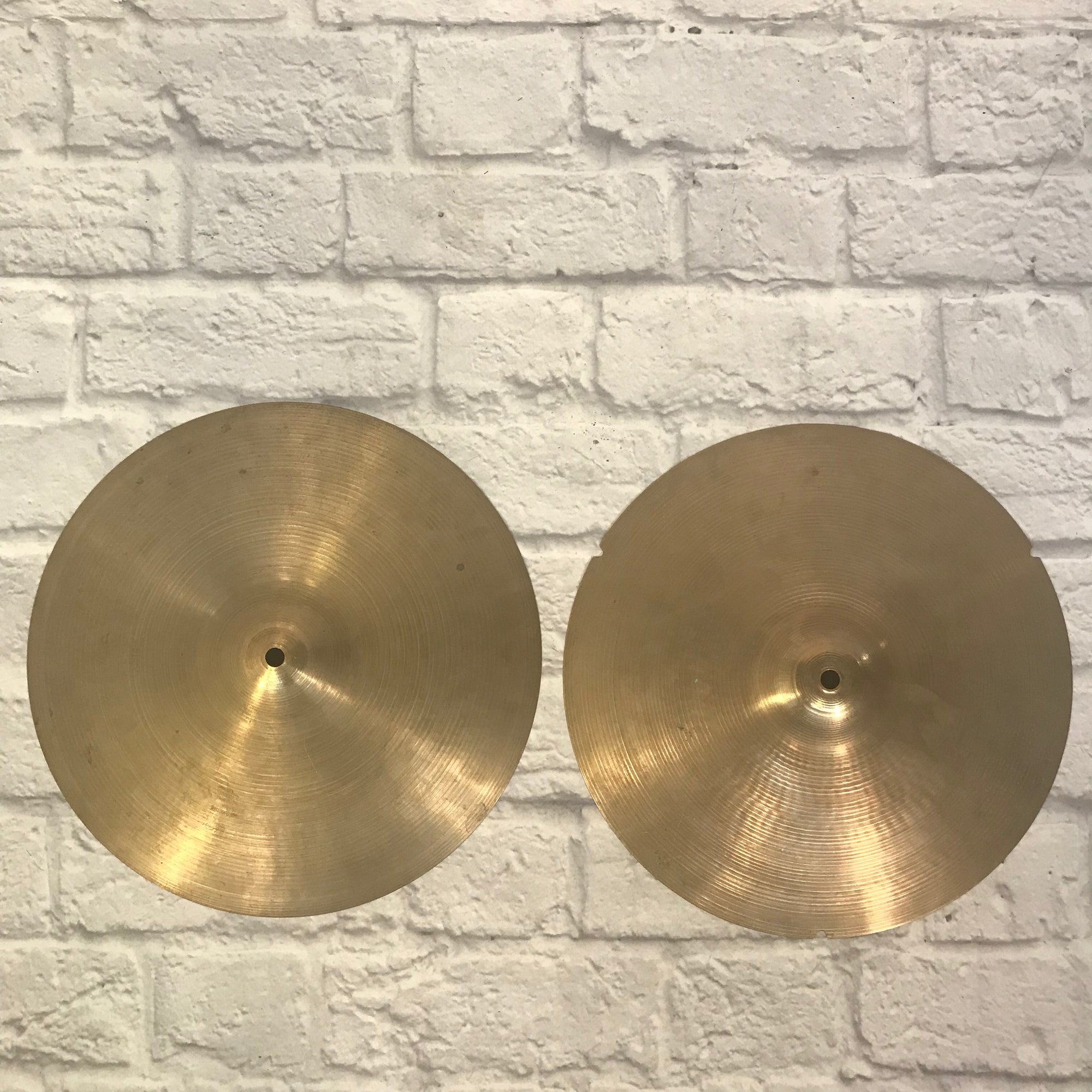 1970's Zildjian 14 Inch Hi Hat Cymbal Pair