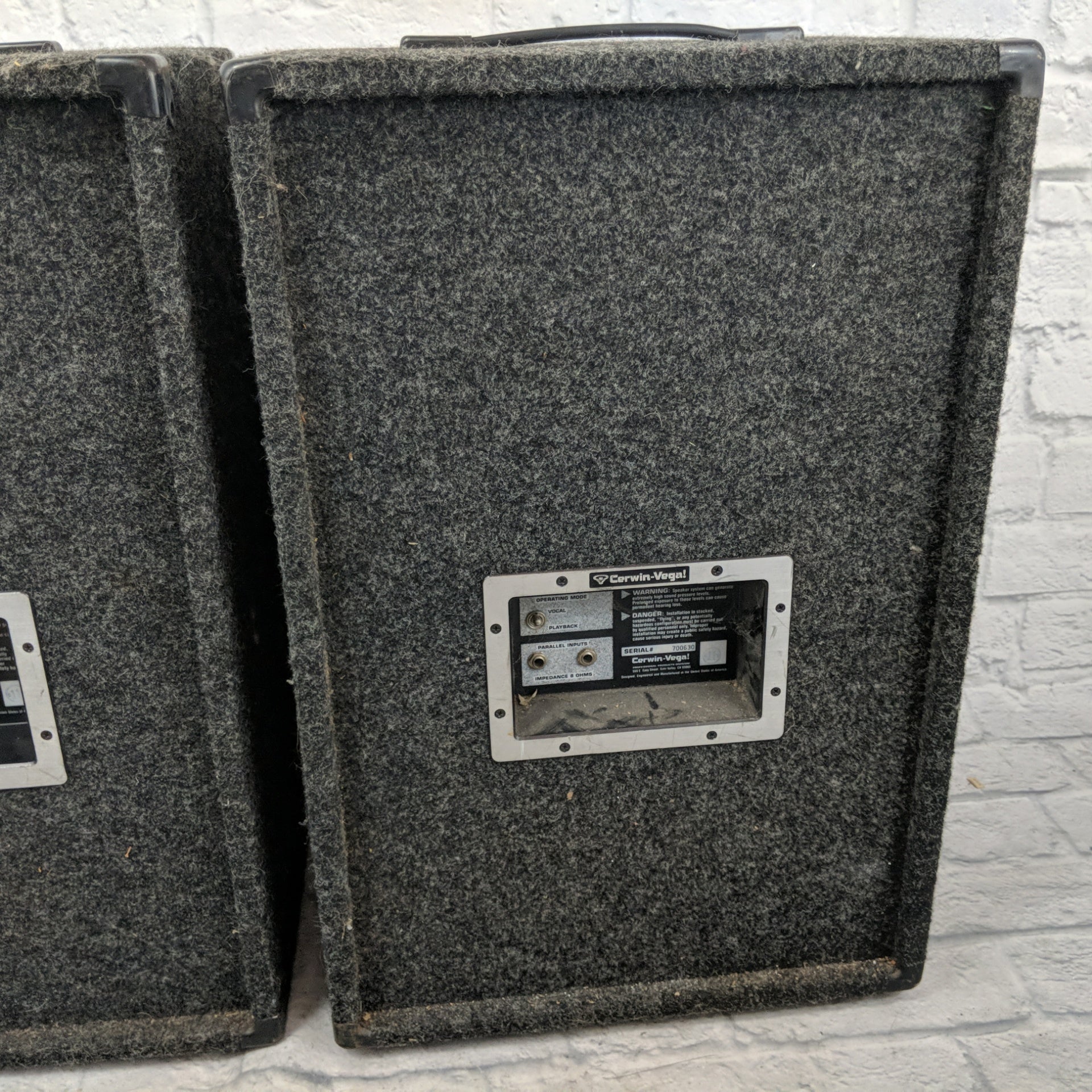 1990's Cerwin Vega V-12B PA Speakers (Pair)
