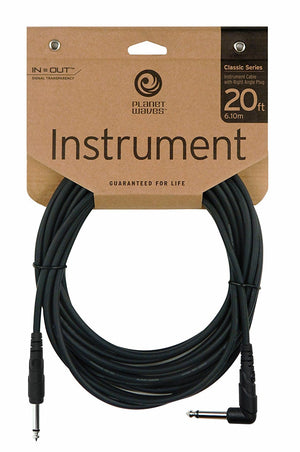 D'Addario 20' Classic Series Right Angle Instrument Cable