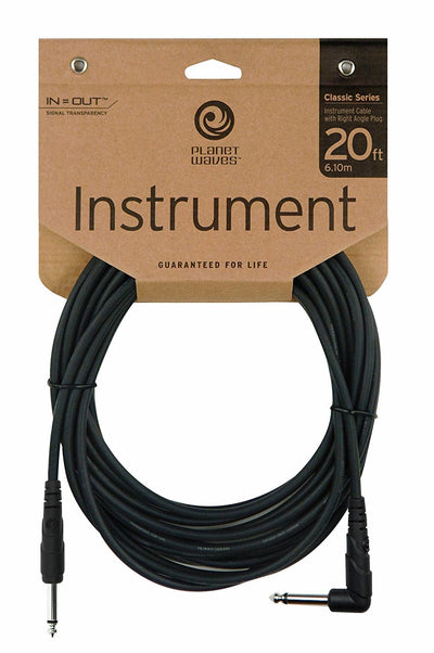 D'Addario 20' Classic Series Right Angle Instrument Cable