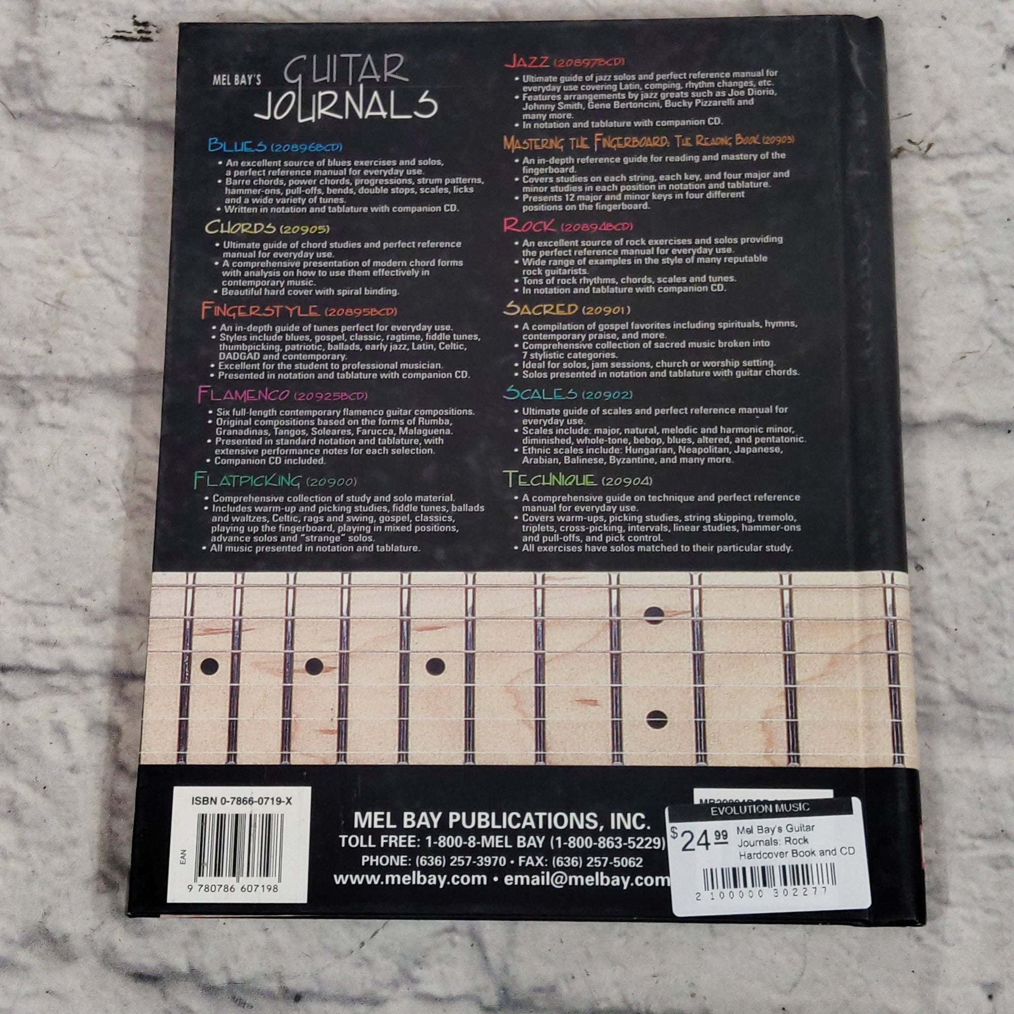 Mel Bay's Guitar Journals: Rock Hardcover Book and CD
