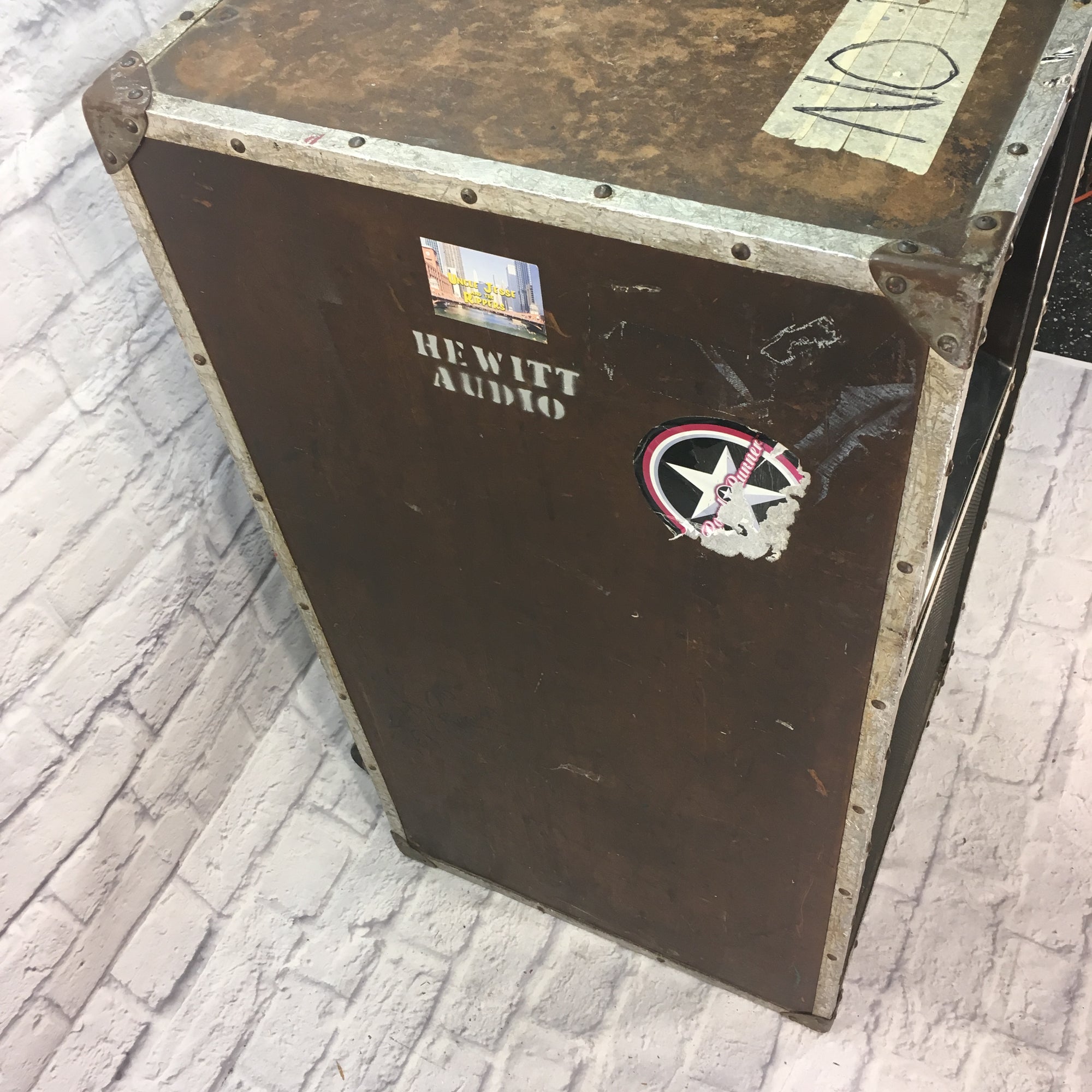 Hewitt Audio 3.5FT Tall Drum Side Fill Monitor 15x2 w 4 Horns and Casters