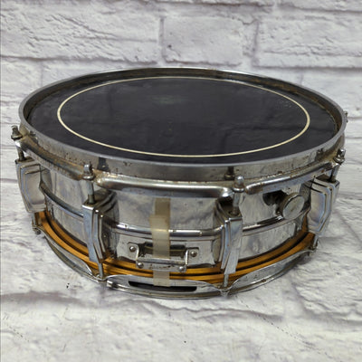 Ludwig No. 400 Supraphonic 5x14" Aluminum Snare Drum with Pointed Blue/Olive Badge 1969 - 1979 S/N 999589